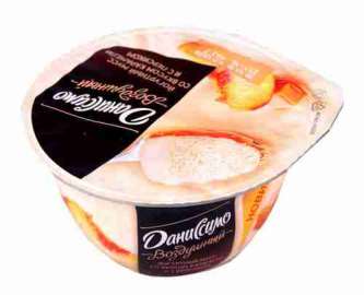 Мусс йогуртный Даниссимо карамельный двухсл с персиком 5,4% 135мл
