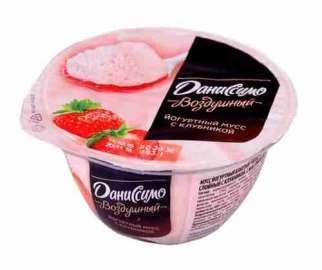 Мусс йогуртный Даниссимо клубничный двухсл с клубникой 5,4% 135мл