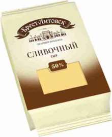 Сыр Брест-Литовский сливочный кусок 50% 210г Беларусь