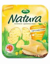 Сыр Arla Natura сливочный 45% 300г нарезка Россия