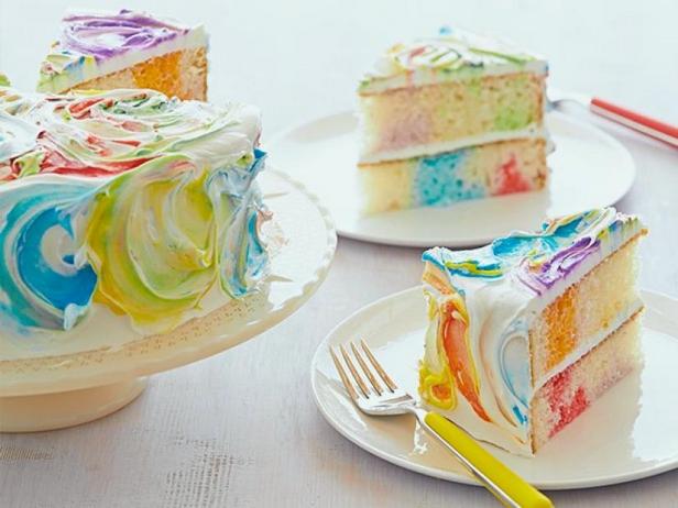 Радужный торт с цветной глазурью