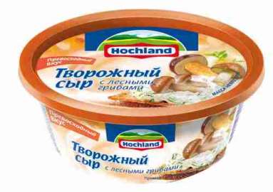 Сыр творожный Hochland с лесными грибами 140г ванна Россия