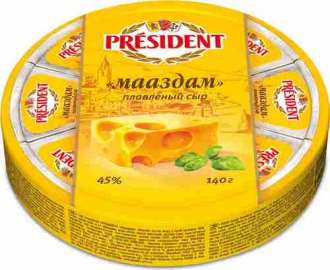 Сыр President Мааздам 8 сырков 140г Россия