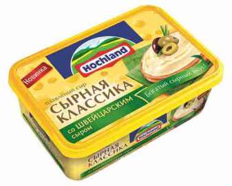 Сыр плавленый Hochland со Швейцарским сыром 200г ванна Россия
