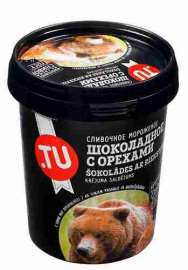 Мороженое TU шоколадное с карамельным топпингом и орехами 300г ведро