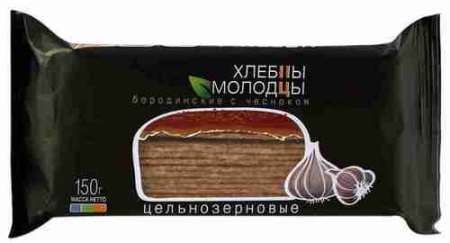 Хлебцы-Молодцы Бородинские цельнозерновые с чесноком 150г