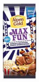 Шоколад молочный Alpen Gold Max Fun с мармеладом со вкусом колы/попкорном/взрывной карамелью 160г