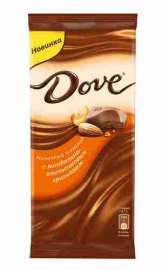 Шоколад DOVE молочный минд/апел грильяж 90г