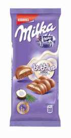 Шоколад молочный Milka Bubbles пористый с кокосом 97г
