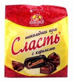 Конфеты Славянка Сласть глазированные шоколадная нуга с карамелью 199г