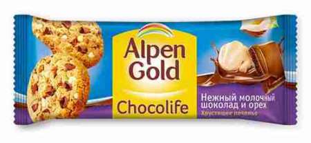 Печенье Alpen Gold Chocolife с орехом 135г