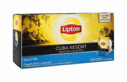 Чай Lipton Cuba Resort черный байховый ароматизированный в пакетиках для разовой заварки, 25 пак