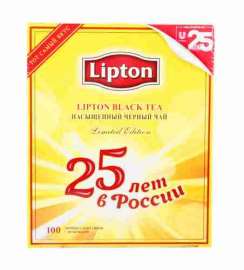 Чай черный Lipton юбилейный 25лет 100шт x 2г