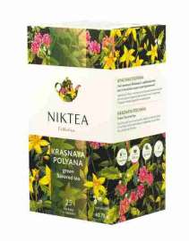 Чай зеленый Niktea Красная Поляна байховый с добавлением растит сырья 25пак