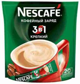 Кофе Нескафе 3 в 1 крепкий растворим гранулирован 20штх16г