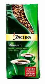 Кофе Jacobs Monarch натуральный жареный зерна 230г пак
