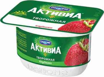 Биопродукт творожно-йогуртный Danone Активиа клубника 4,2% 130г