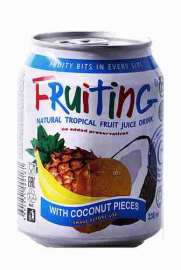 Напиток Fruiting мультифрукт с кусочками кокоса б/алк н/газ с/содерж 0.238л ж/б