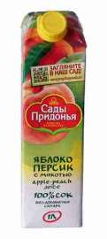 Сок Сады Придонья яблоко/персик с мякотью 1л т/п