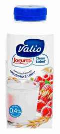 Йогурт питьевой Valio малина/злаки 0,4% 330г