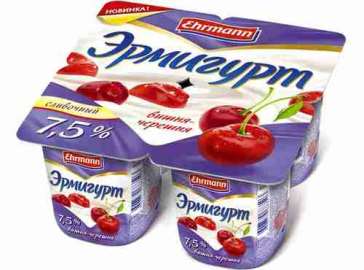 Продукт йогуртный Эрмигурт сливочный 7,5% вишня/черешня 115г