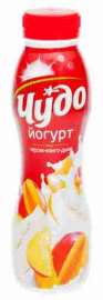 Йогурт питьевой Чудо персик/дыня/манго 2,4% 270г бут
