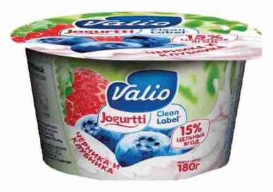 Йогурт Valio черника/клубника 2,6% 180г