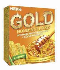 Хлопья кукурузные Nestle Gold мёд/орешки 300г