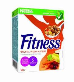 Хлопья пшеничные Nestle Fitness фрукты/ягоды/орехи 300г