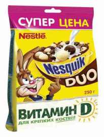 Готовый завтрак Nestle Nesquik Duo молочный шоколад 250г