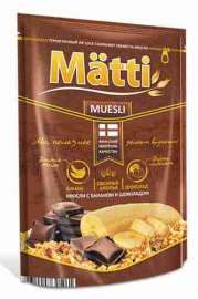 Мюсли Matti банан/шоколад 250г д/п