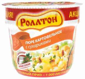 Пюре картофельное Роллтон сухарики 40г ст