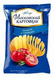 Чипсы Московский Картофель хрустящие со вкусом томатов с травами 70г