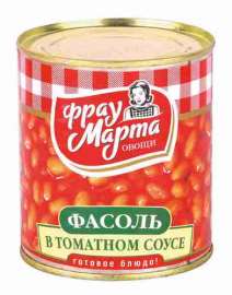 Фасоль красная Фрау Марта в томатном соусе 310г ж/б