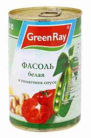 Фасоль белая Green Ray в томатном соусе 425г ж/б