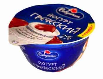 Йогурт Савушкин греческий вишня 2% 140г п/ст