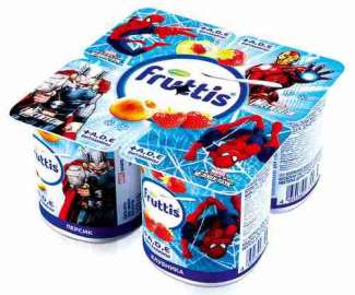 Продукт йогуртный  Fruttis Marvel пастер клубника/персик 110г
