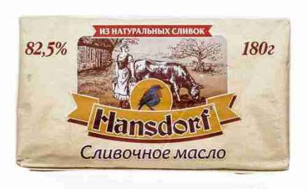 Масло сладкосливочное Hansdorf 82% 180г